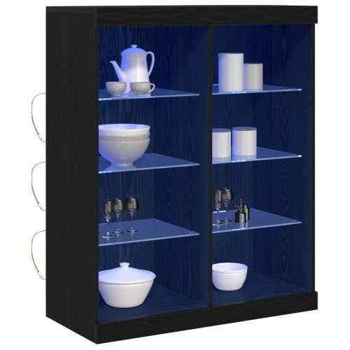 Komoda s LED svjetlima Crni hrast 41x37x100 cm Cijena