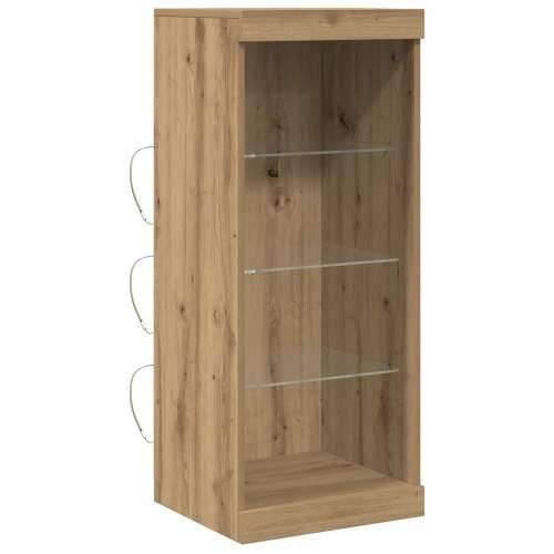 Sideboard s LED svjetlima u artizanskom hrastu 41x37x100 cm Cijena