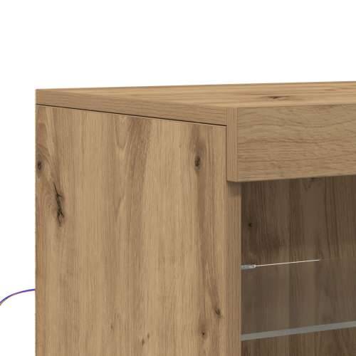 Sideboard s LED svjetlima u artizanskom hrastu 41x37x100 cm Cijena