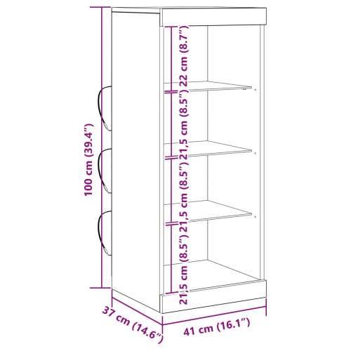 Sideboard s LED svjetlima u artizanskom hrastu 41x37x100 cm Cijena
