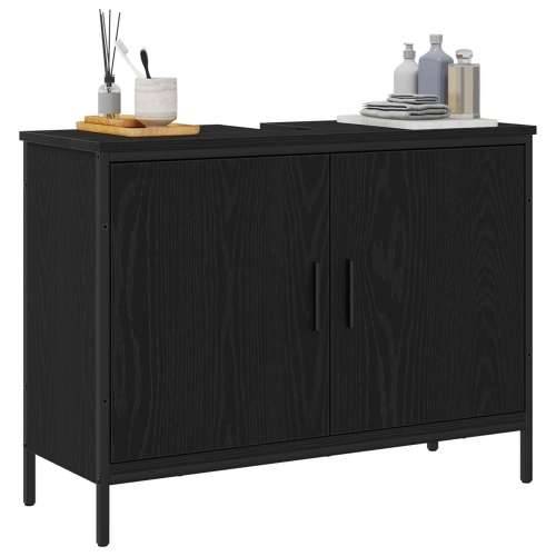Kupaonski Lavabo - Umivaonik ormarić Crni hrast 80x30x60 cm Konstruirano drvo Cijena