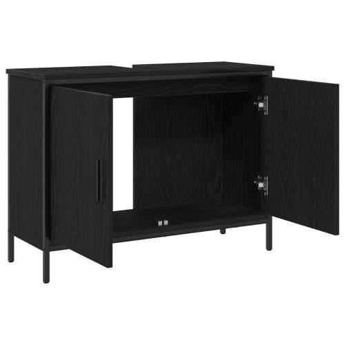 Kupaonski Lavabo - Umivaonik ormarić Crni hrast 80x30x60 cm Konstruirano drvo Cijena