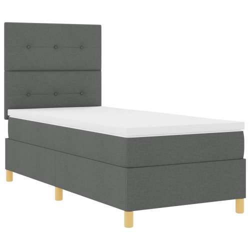 Box Spring krevet s madracem Tamno siva 80x200 cm Tkanina Cijena