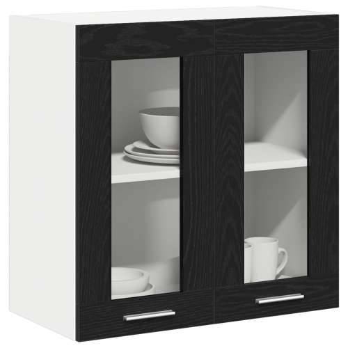 Viseći stakleni ormar u crnom hrastu - 60x31x60 cm Cijena