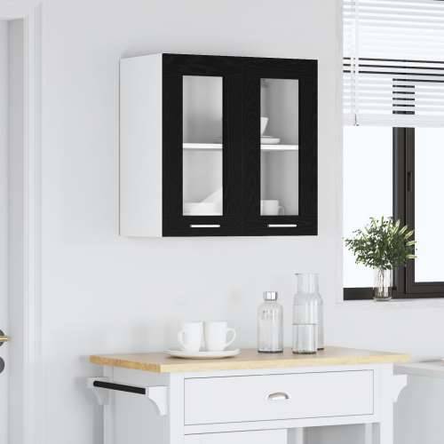 Viseći stakleni ormar u crnom hrastu - 60x31x60 cm Cijena