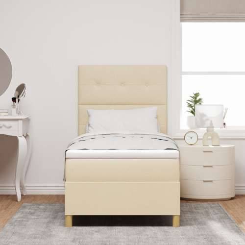 Krevet s oprugom i madracem krem 80x200 cm od tkanine Cijena