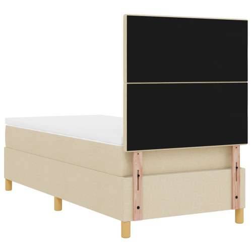 Krevet s oprugom i madracem krem 80x200 cm od tkanine Cijena