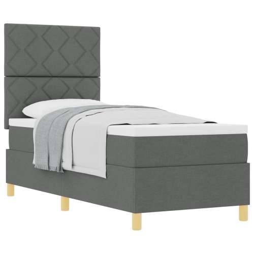 Box Spring krevet s madracem Tamno siva 80x200 cm Tkanina Cijena