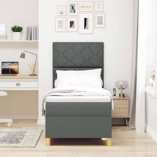 Box Spring krevet s madracem Tamno siva 80x200 cm Tkanina Cijena