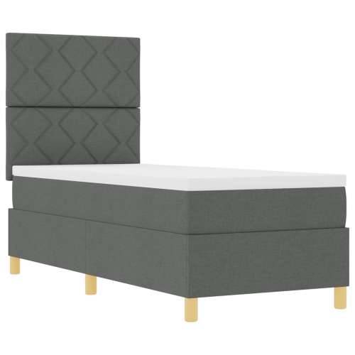 Box Spring krevet s madracem Tamno siva 80x200 cm Tkanina Cijena