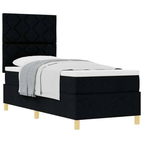 Box Spring krevet s madracem crni 80x200 cm tkanina Cijena