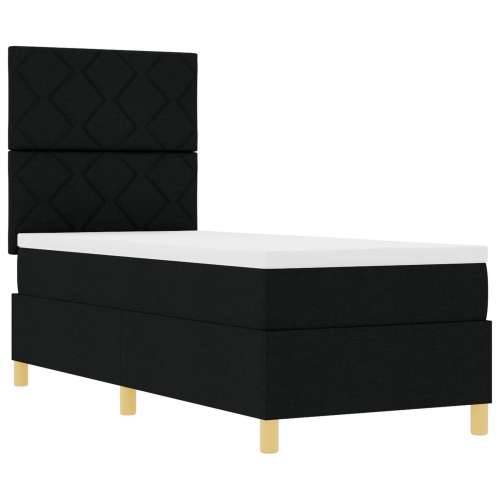 Box Spring krevet s madracem crni 80x200 cm tkanina Cijena