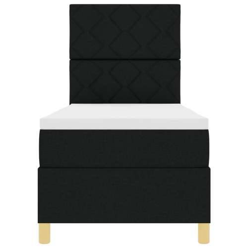 Box Spring krevet s madracem crni 80x200 cm tkanina Cijena