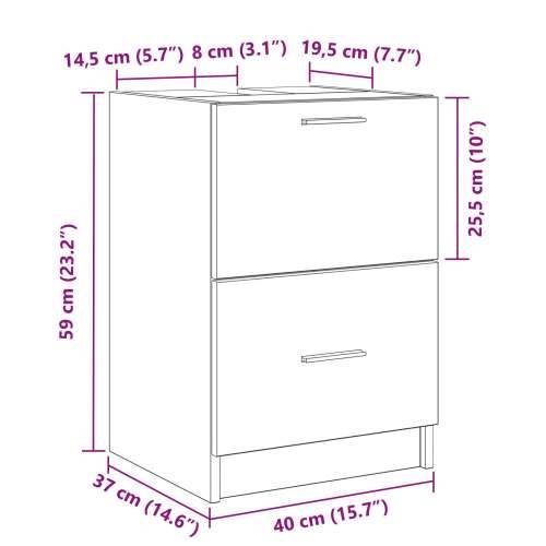 kabinet za Lavabo - Umivaonik crni hrast 40x37x59 cm inženjersko drvo Cijena