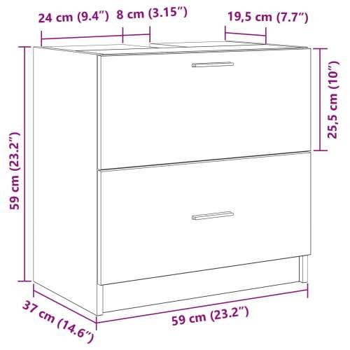 Kabinet za Lavabo - Umivaonik Staro drvo 59x37x59 cm Inženjersko drvo Cijena