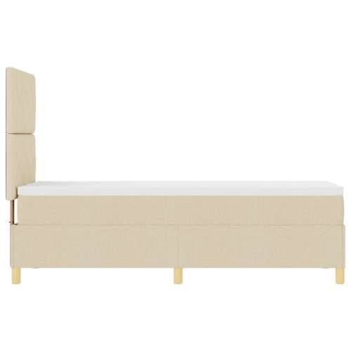 krevet s podnicom i madracem krem 80x200 cm tkanina Cijena