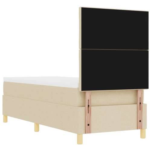 krevet s podnicom i madracem krem 80x200 cm tkanina Cijena