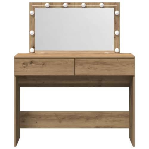 Toaletni Stolić s LED Osvjetljenjem Obrtnicki Hrast 100x40x120 cm Cijena