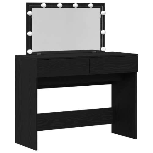Toaletni stol s LED osvjetljenjem Crni hrast 100x40x120 cm Cijena