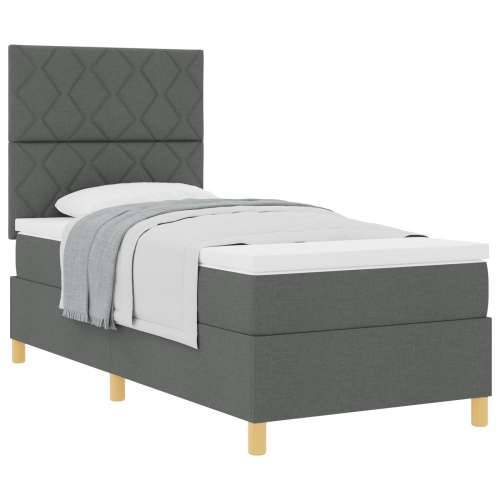 Box Spring Krevet s Madracem Tamnosivi Tkanina Cijena