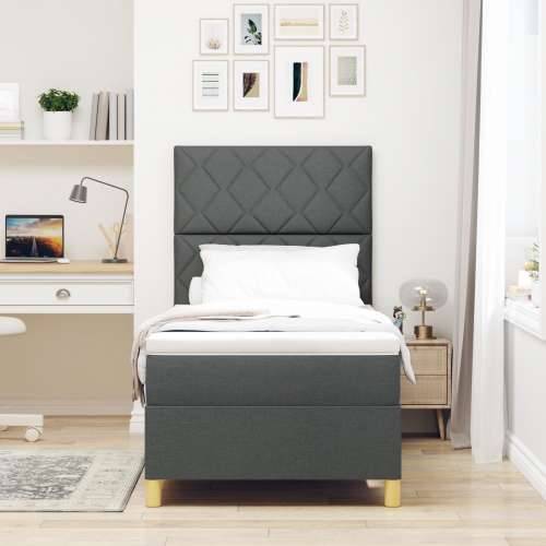 Box Spring Krevet s Madracem Tamnosivi Tkanina Cijena
