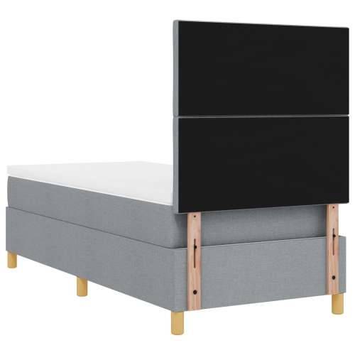 krevet na podlošku s madracem svjetlosive boje 90x200 cm tkanina Cijena