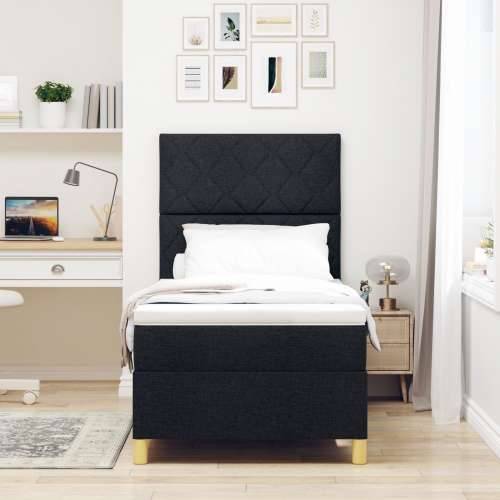 Box Spring Krevet s Madracem Crna 100x200 cm Tkanina Cijena