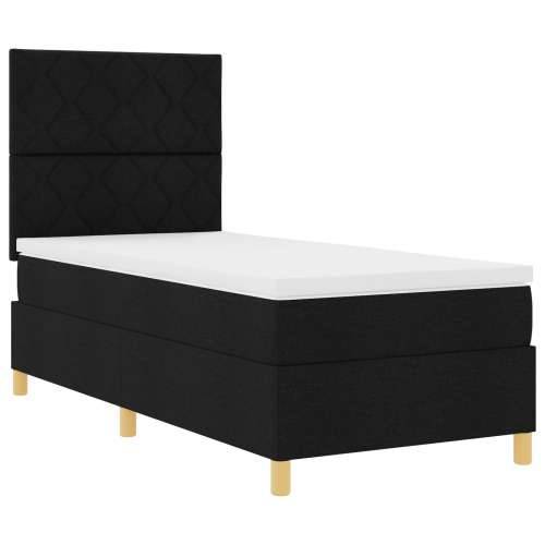 Box Spring Krevet s Madracem Crna 100x200 cm Tkanina Cijena