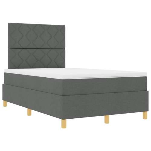 Krevet s box spring sustavom s madracem Tamno sivi Mali dvostruki Tkanina Cijena