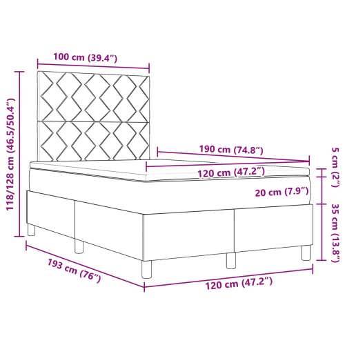 Krevet s box spring sustavom s madracem Tamno sivi Mali dvostruki Tkanina Cijena