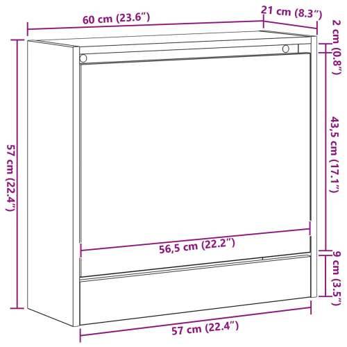 Ormar za cipele Crni hrast 60x21x57 cm Konstruirano drvo Cijena