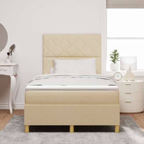 Box Spring krevet s madracem Krem mali dvostruki Tkanina Cijena