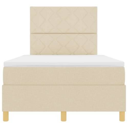 Box Spring krevet s madracem Krem mali dvostruki Tkanina Cijena