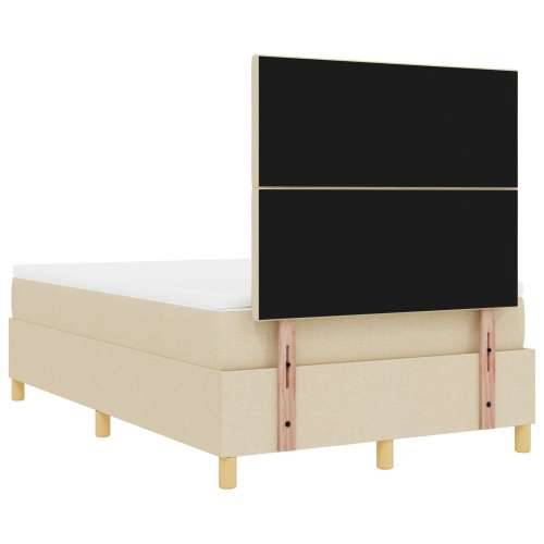 Box Spring krevet s madracem Krem mali dvostruki Tkanina Cijena
