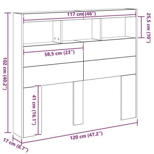 Uzglavlje Staro drvo Masivno obnovljeno drvo 120 x 17 x 102 cm Cijena