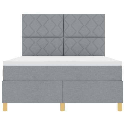 Box Spring krevet s madracem svjetlosiva 140x200 cm tkanina Cijena