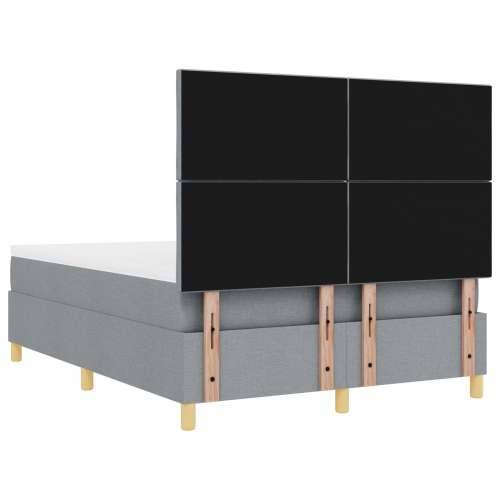 Box Spring krevet s madracem svjetlosiva 140x200 cm tkanina Cijena