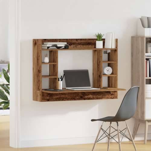 Zidni radni stol Stari drvo 105x48x75 cm Konstruirano drvo Cijena