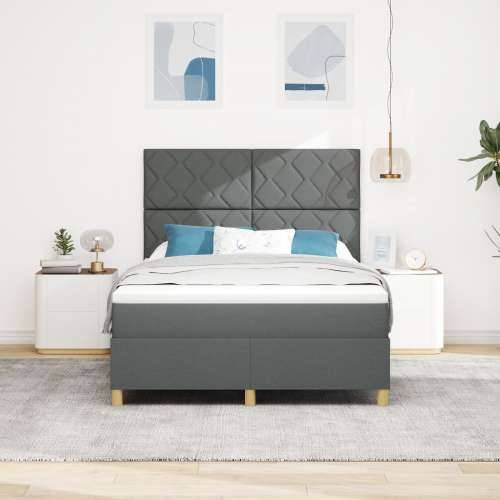 Krevet s podnicom s madracem tamno siva 140x200 cm tkanina Cijena