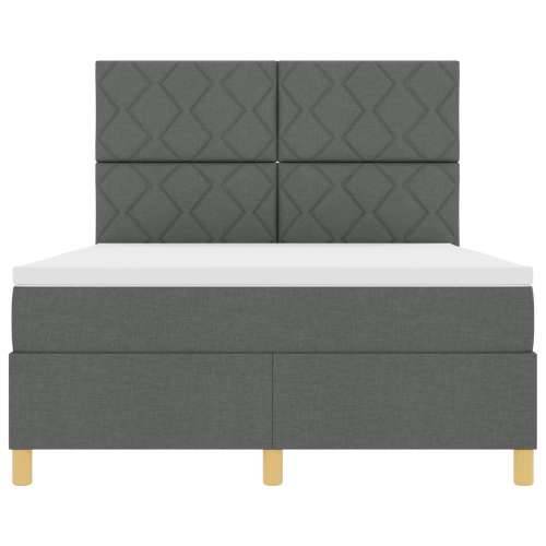 Krevet s podnicom s madracem tamno siva 140x200 cm tkanina Cijena