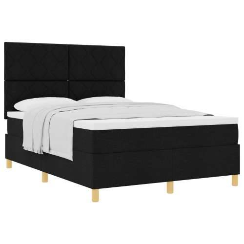 Krevet na opruge s madracem Crna 140x200 cm Tkanina Cijena