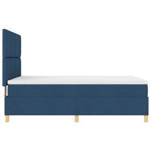 Krevet s Box Springom s madracem Plavi 140x200 cm Tkanina Cijena