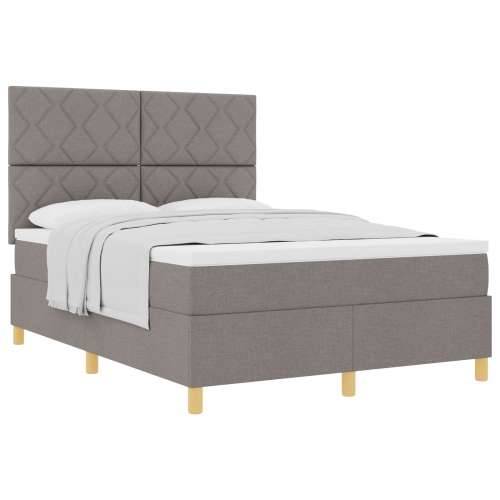 Podmetač za krevet s madracem taupe 160x200 cm tkanina Cijena