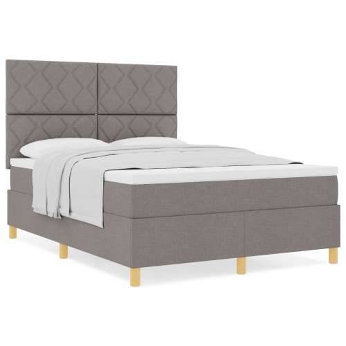 Podmetač za krevet s madracem taupe 160x200 cm tkanina Cijena