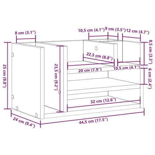 Organizator za stol Stari drvo 44.5x24x25 cm inženjersko drvo Cijena