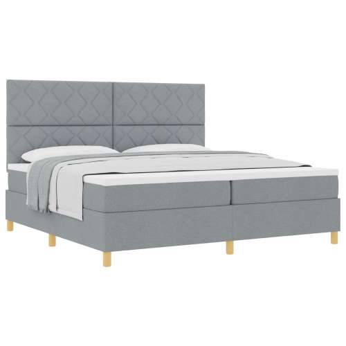 Krevet s box springom i madracem svjetlosive boje 200x200 cm Cijena
