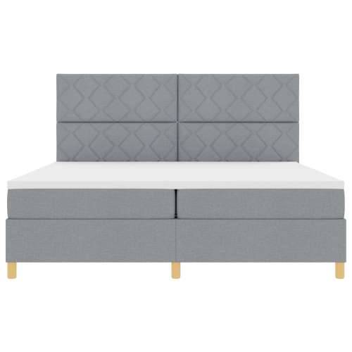 Krevet s box springom i madracem svjetlosive boje 200x200 cm Cijena
