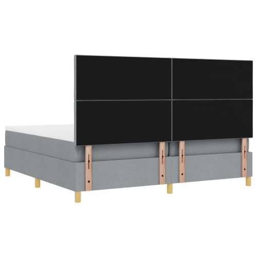 Krevet s box springom i madracem svjetlosive boje 200x200 cm Cijena