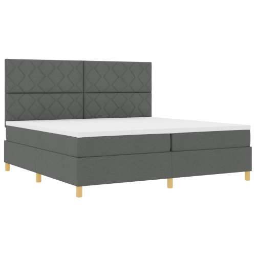 Krevet sa kutijom i madracem tamno siva 200x200 cm tkanina Cijena