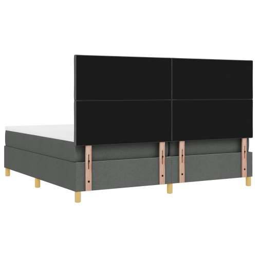 Krevet sa kutijom i madracem tamno siva 200x200 cm tkanina Cijena